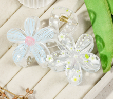 Load image into Gallery viewer, 8CM Transparent Hand - painted Flower Claw Clips