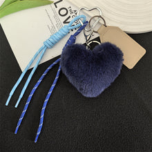 Load image into Gallery viewer, Fur Heart-Shaped Plush Ball Keychains