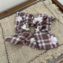 Load image into Gallery viewer, Plaid Bow Hair Scrunchie
