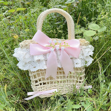 Load image into Gallery viewer, Forest-style Lily of the Valley Lace Beach Pastoral Straw Woven Handbag