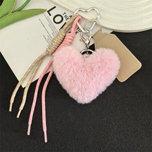 Load image into Gallery viewer, Fur Heart-Shaped Plush Ball Keychains