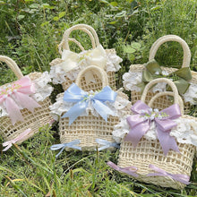 Load image into Gallery viewer, Forest-style Lily of the Valley Lace Beach Pastoral Straw Woven Handbag