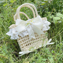 Load image into Gallery viewer, Forest-style Lily of the Valley Lace Beach Pastoral Straw Woven Handbag