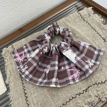 Load image into Gallery viewer, Plaid Bow Hair Scrunchie