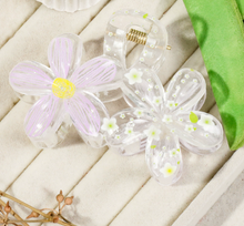 Load image into Gallery viewer, 8CM Transparent Hand - painted Flower Claw Clips