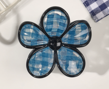 Load image into Gallery viewer, Blue Checkerboard Hair Claw