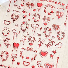 Load image into Gallery viewer, Bow Heart Nail Stickers
