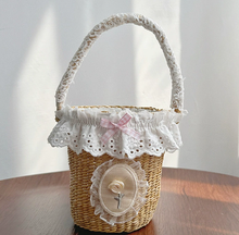Load image into Gallery viewer, Straw Woven Pastoral-Style Bucket Tote Bag
