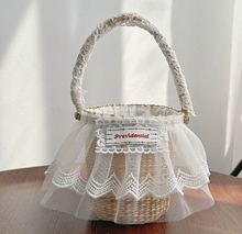 Load image into Gallery viewer, Straw Woven Pastoral-Style Bucket Tote Bag
