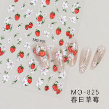 Load image into Gallery viewer, Spring Strawberries Nail Sticker
