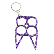 Load image into Gallery viewer, Diamond-Studded Brass Knuckle Keychain Self defense
