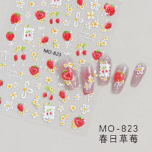 Load image into Gallery viewer, Spring Strawberries Nail Sticker
