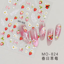 Load image into Gallery viewer, Spring Strawberries Nail Sticker
