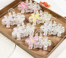 Load image into Gallery viewer, 8CM Transparent Hand - painted Flower Claw Clips
