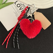 Load image into Gallery viewer, Fur Heart-Shaped Plush Ball Keychains

