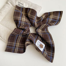 Load image into Gallery viewer, Handmade Plaid Bear Scrunchie
