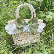 Load image into Gallery viewer, Forest-style Lily of the Valley Lace Beach Pastoral Straw Woven Handbag
