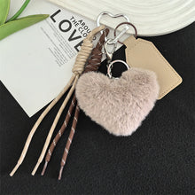 Load image into Gallery viewer, Fur Heart-Shaped Plush Ball Keychains
