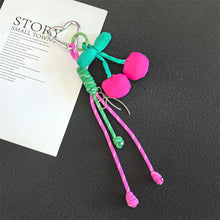 Load image into Gallery viewer, Three-Dimensional Cherry Detachable Heart Beaded Keychains
