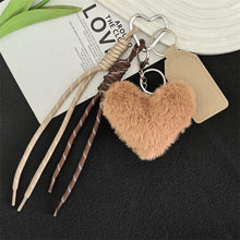 Load image into Gallery viewer, Fur Heart-Shaped Plush Ball Keychains
