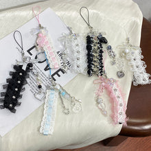 Load image into Gallery viewer, Ribbon Cat Paw Heart Pendant Keychains
