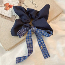 Load image into Gallery viewer, Checked Bow Hair Scrunchie

