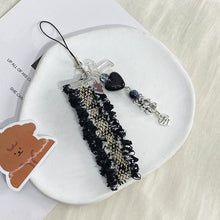 Load image into Gallery viewer, Ribbon Cat Paw Heart Pendant Keychains
