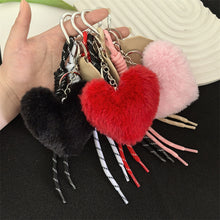 Load image into Gallery viewer, Fur Heart-Shaped Plush Ball Keychains
