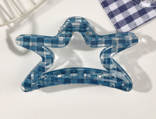 Load image into Gallery viewer, Blue Checkerboard Hair Claw
